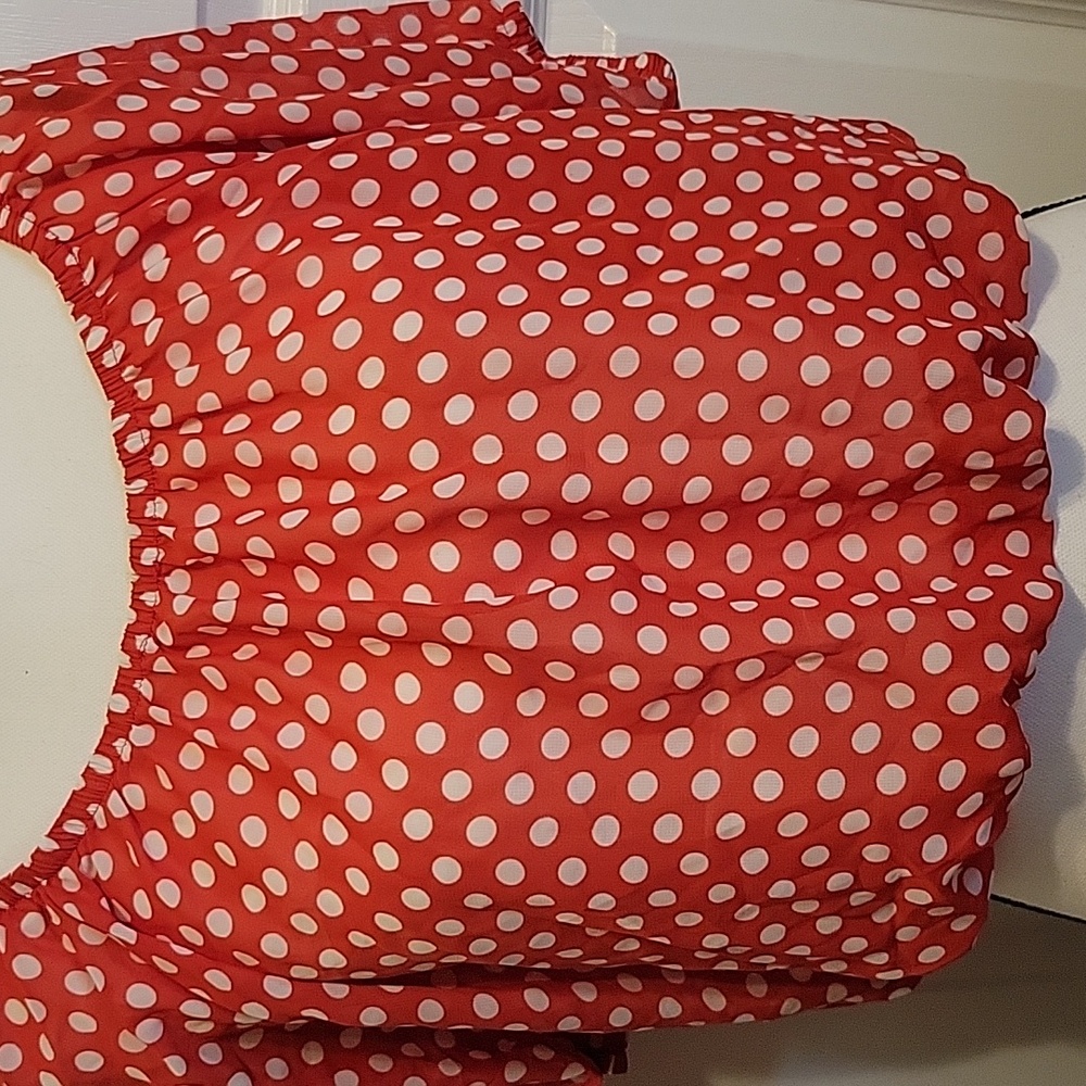Red Polka Dot Women's Crop Top - Picture 2 of 2